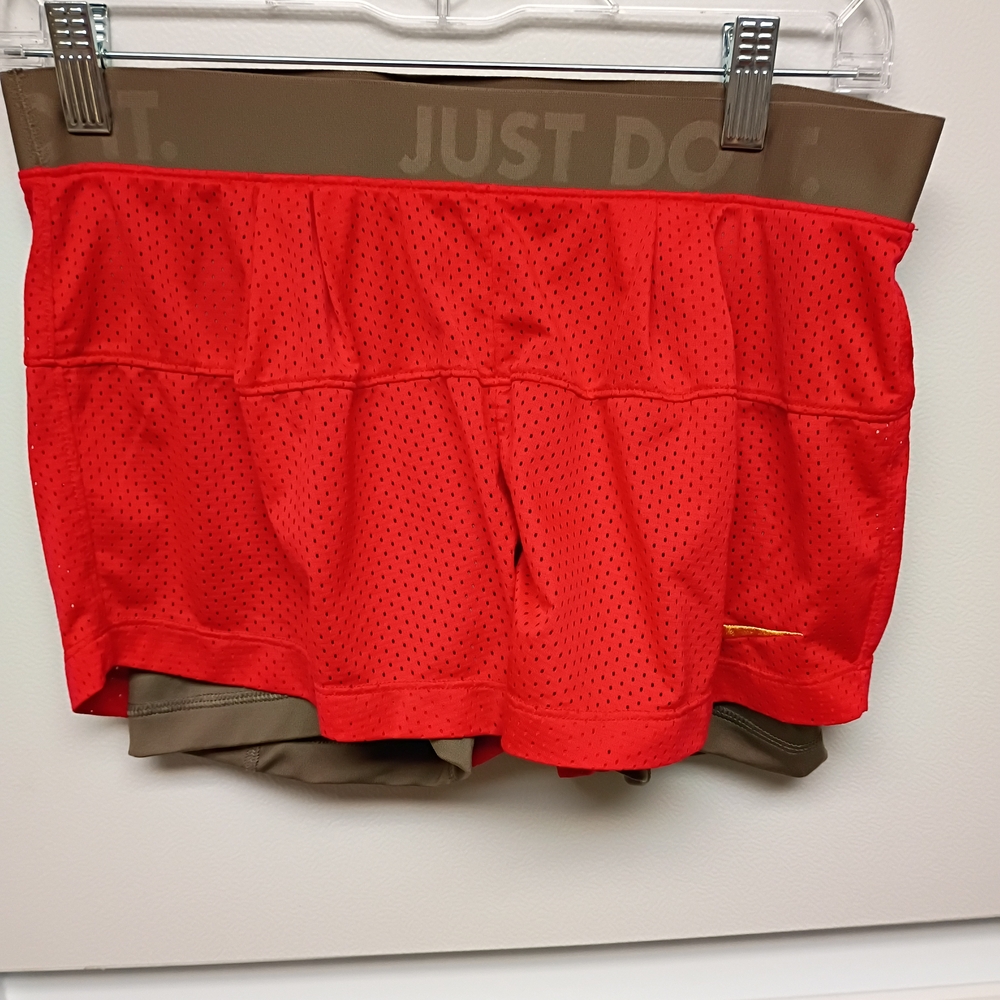 Nike Women's Red and Brown Athletic Shorts